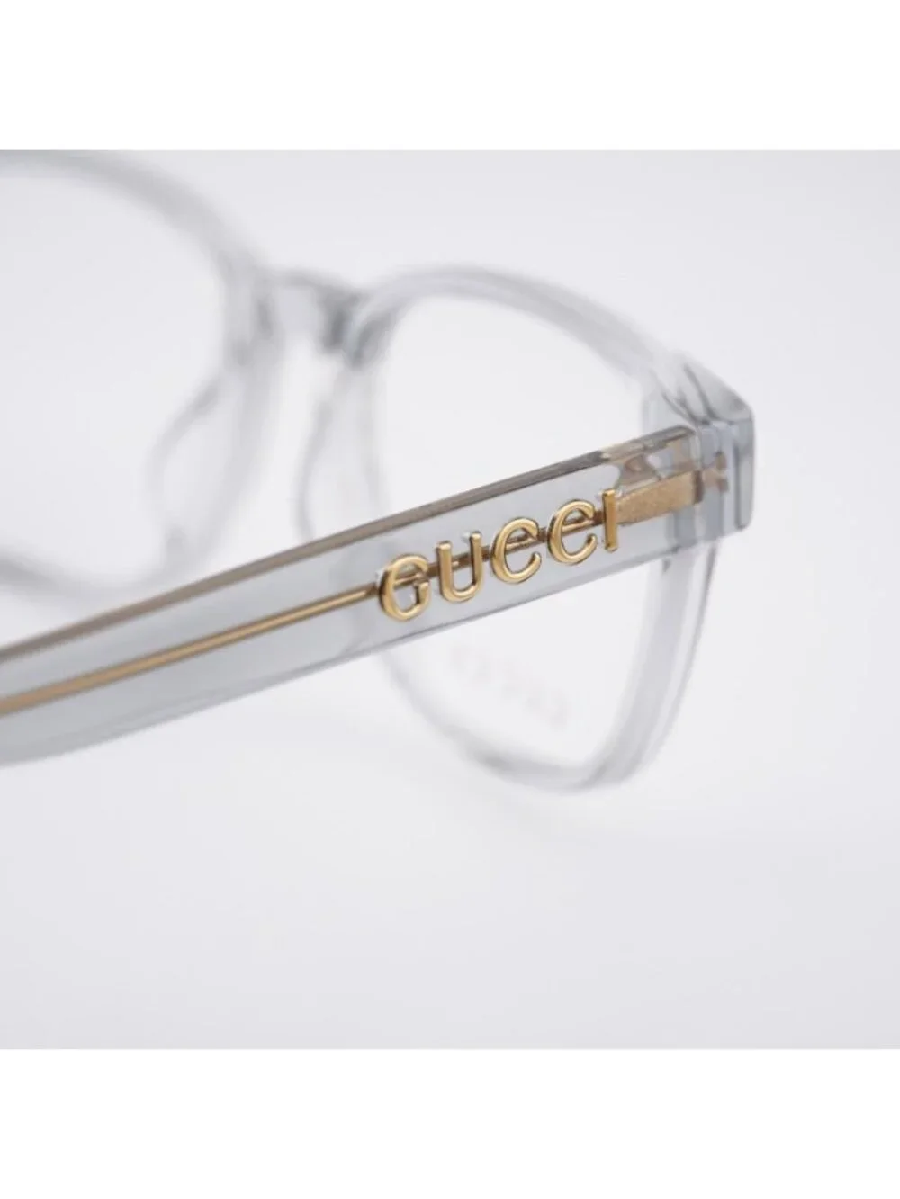 Gucci GG1746OA 003 Eyeglasses Transparent Grey 52mm Square Frame